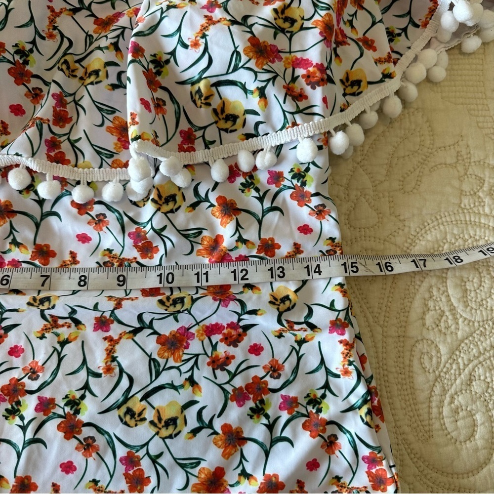 NWOT floral off the shoulder embellished one piece swimsuit size XL - Picture 9 of 9